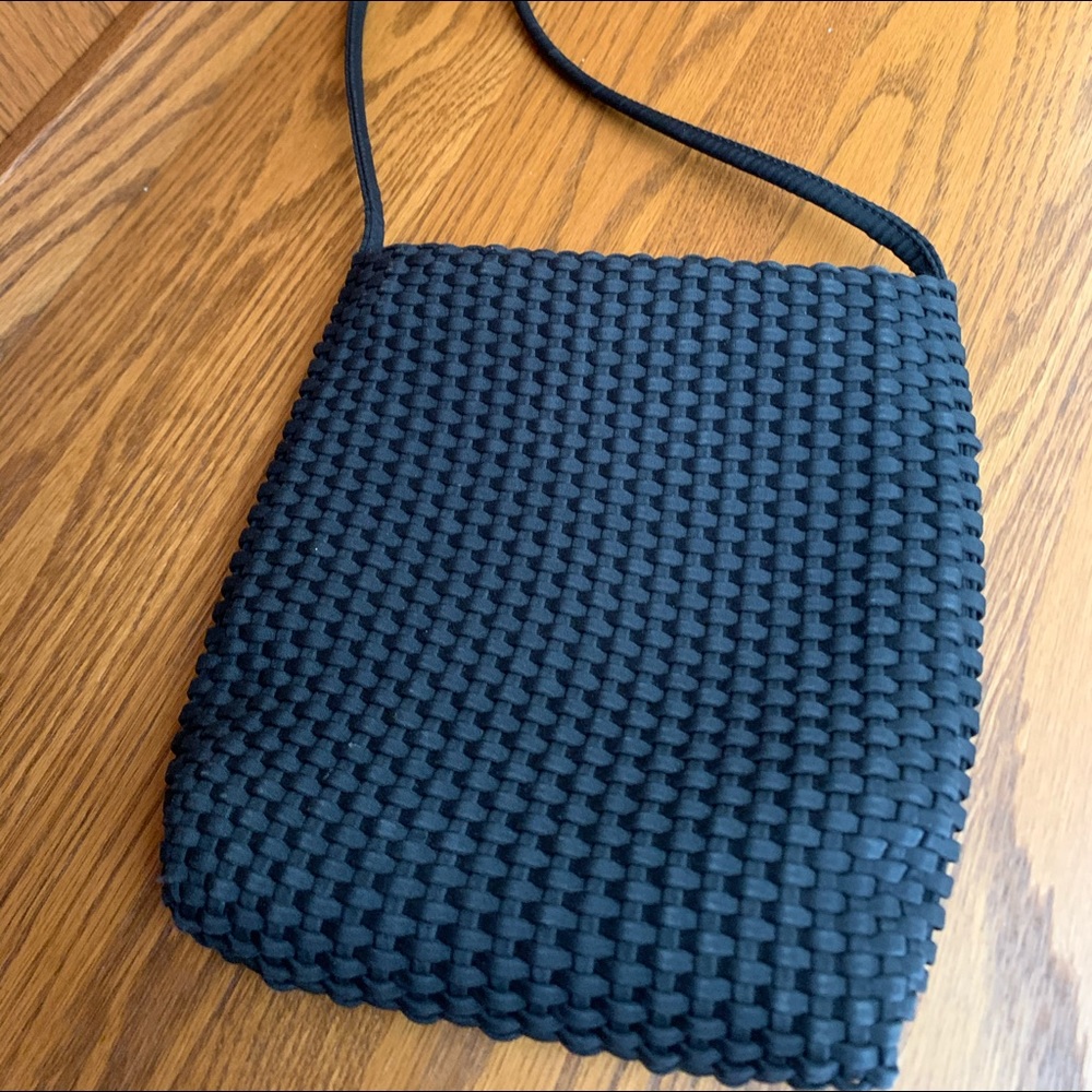 Black woven bag